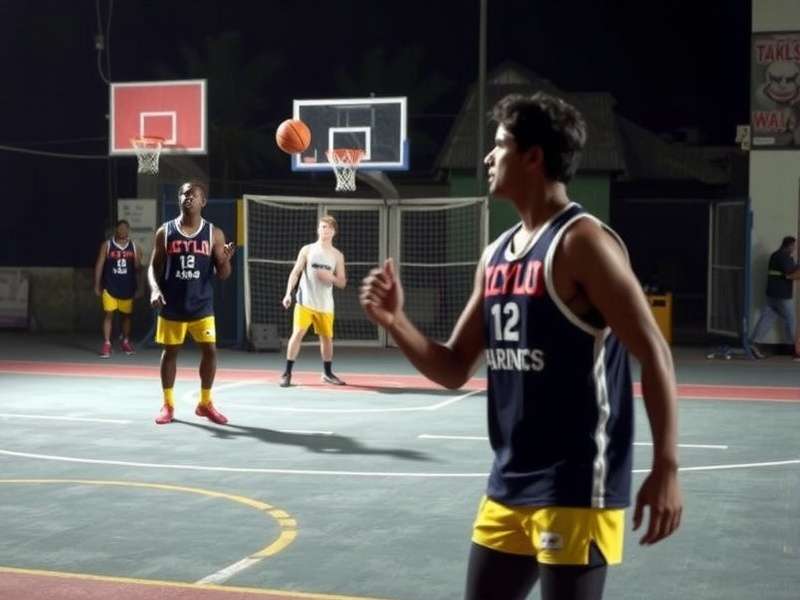 Basketball Dream Team Street Mode Gameplay Basketball Dream Team gameplay showing a street match in Mumbai chawl court